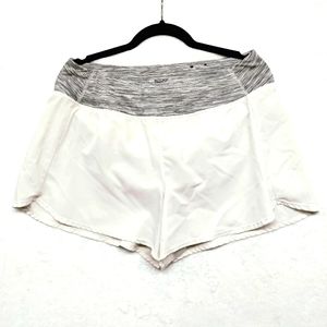 Zelos Shorts, Off-white w Gray waist, Built in Underwear, Women's Size Large